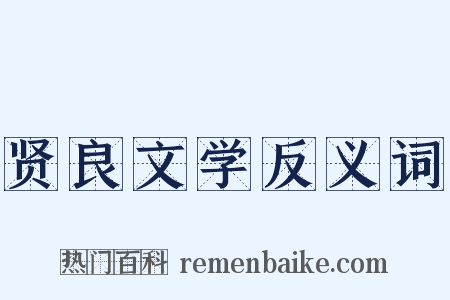 贤良文学反义词是什么意思的图片